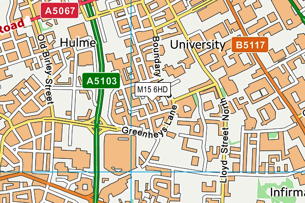 M15 6HD map - OS VectorMap District (Ordnance Survey)