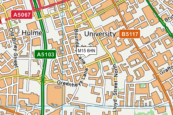 M15 6HN map - OS VectorMap District (Ordnance Survey)