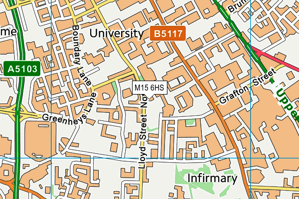 M15 6HS map - OS VectorMap District (Ordnance Survey)