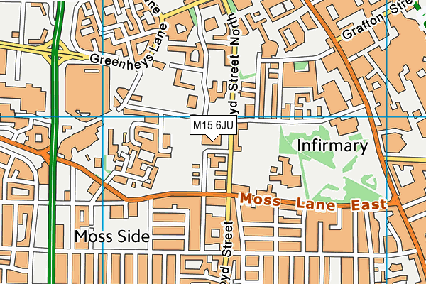 Webster Primary School map (M15 6JU) - OS VectorMap District (Ordnance Survey)