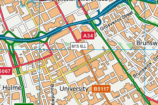 M15 6LL map - OS VectorMap District (Ordnance Survey)