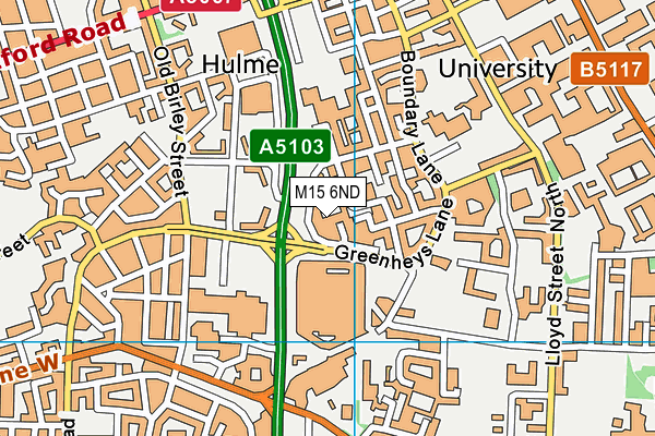 M15 6ND map - OS VectorMap District (Ordnance Survey)
