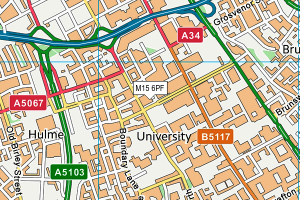 M15 6PF map - OS VectorMap District (Ordnance Survey)