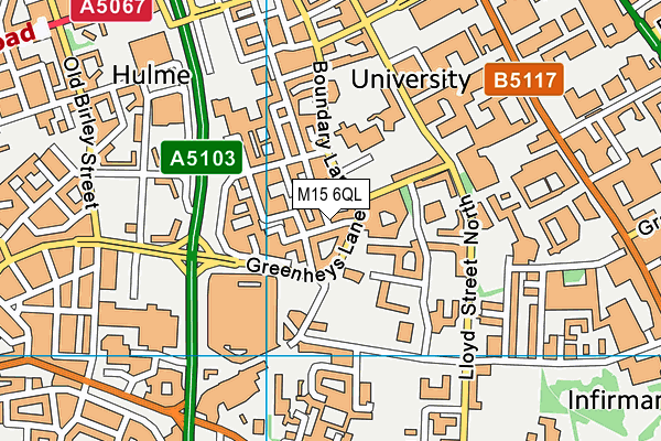 M15 6QL map - OS VectorMap District (Ordnance Survey)