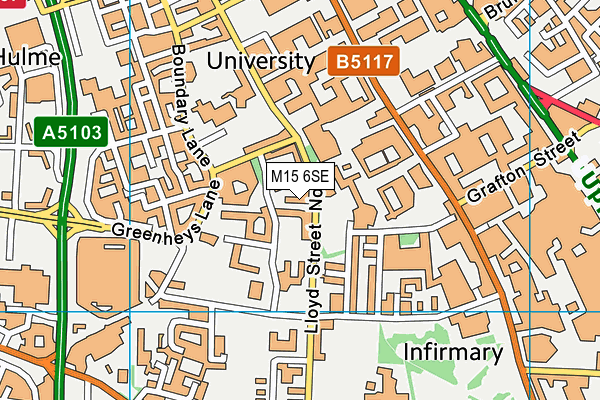 M15 6SE map - OS VectorMap District (Ordnance Survey)