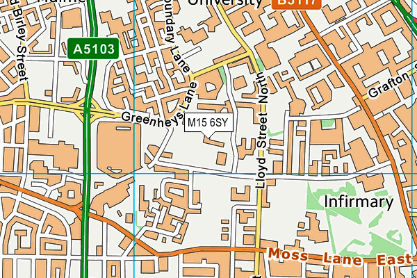 M15 6SY map - OS VectorMap District (Ordnance Survey)