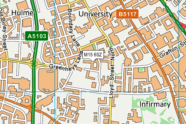 M15 6SZ map - OS VectorMap District (Ordnance Survey)