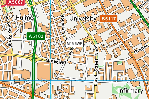 M15 6WP map - OS VectorMap District (Ordnance Survey)