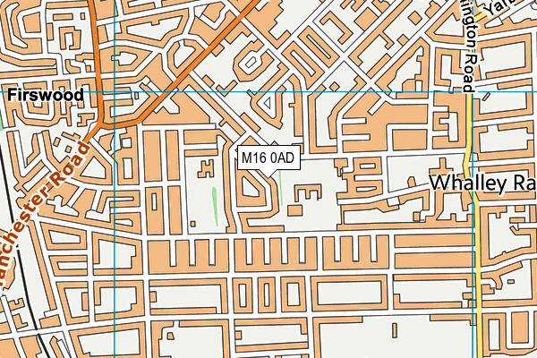 M16 0AD map - OS VectorMap District (Ordnance Survey)
