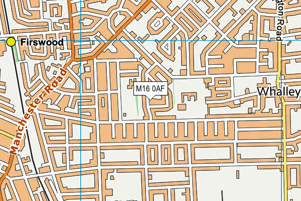 M16 0AF map - OS VectorMap District (Ordnance Survey)