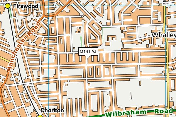 M16 0AJ map - OS VectorMap District (Ordnance Survey)