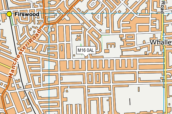 M16 0AL map - OS VectorMap District (Ordnance Survey)