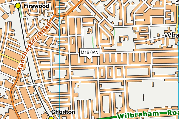 M16 0AN map - OS VectorMap District (Ordnance Survey)