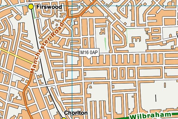 M16 0AP map - OS VectorMap District (Ordnance Survey)