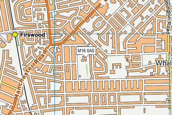 Manley Park Community Centre map (M16 0AS) - OS VectorMap District (Ordnance Survey)