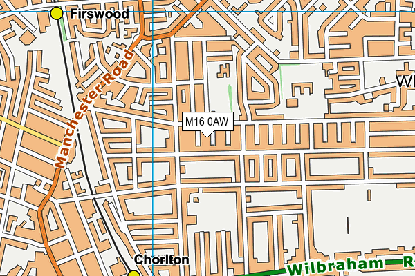 M16 0AW map - OS VectorMap District (Ordnance Survey)