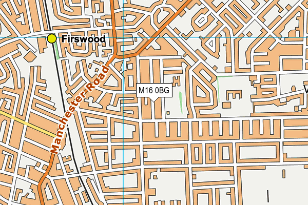 M16 0BG map - OS VectorMap District (Ordnance Survey)