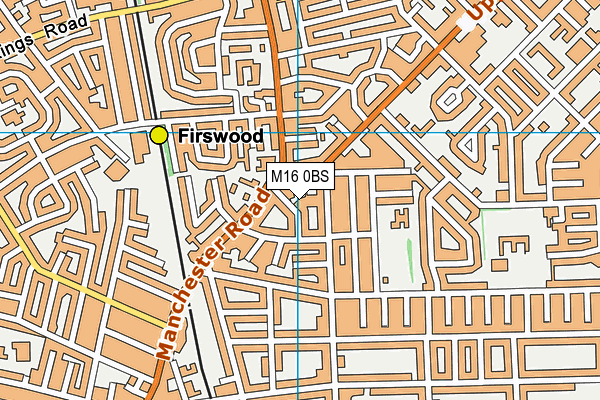 M16 0BS map - OS VectorMap District (Ordnance Survey)