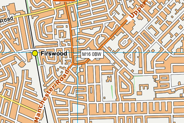 M16 0BW map - OS VectorMap District (Ordnance Survey)