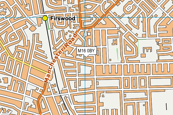 M16 0BY map - OS VectorMap District (Ordnance Survey)