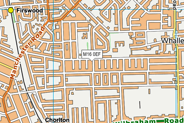 M16 0EF map - OS VectorMap District (Ordnance Survey)