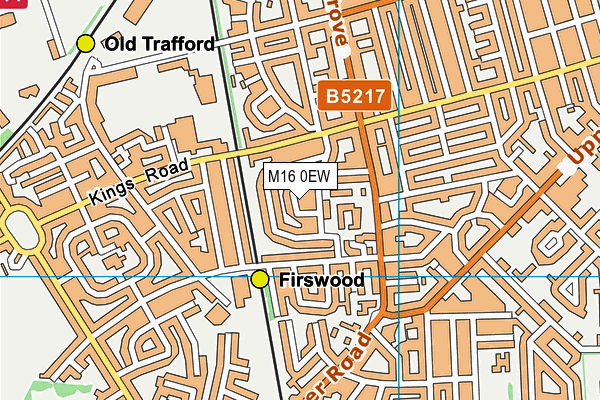 M16 0EW map - OS VectorMap District (Ordnance Survey)