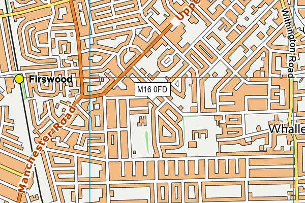 M16 0FD map - OS VectorMap District (Ordnance Survey)