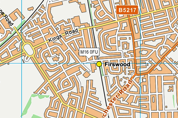 M16 0FU map - OS VectorMap District (Ordnance Survey)