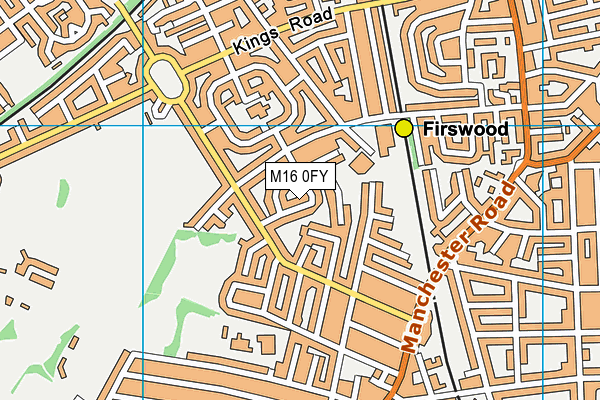 M16 0FY map - OS VectorMap District (Ordnance Survey)