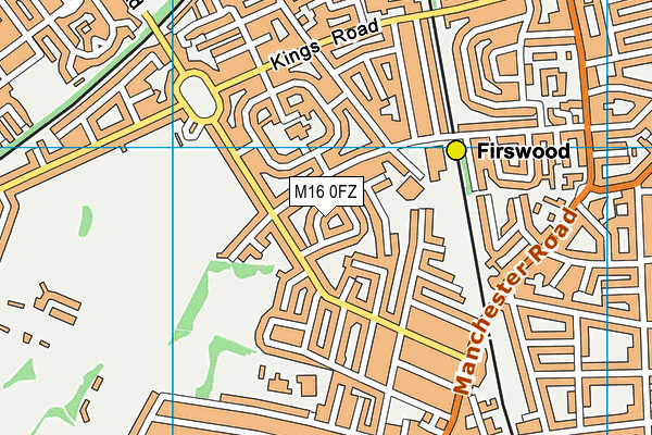 M16 0FZ map - OS VectorMap District (Ordnance Survey)