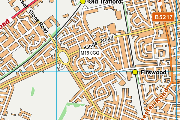 St Teresa's RC Primary School map (M16 0GQ) - OS VectorMap District (Ordnance Survey)