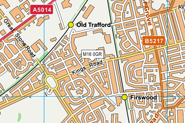Kings Road Primary School map (M16 0GR) - OS VectorMap District (Ordnance Survey)