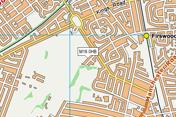 M16 0HB map - OS VectorMap District (Ordnance Survey)