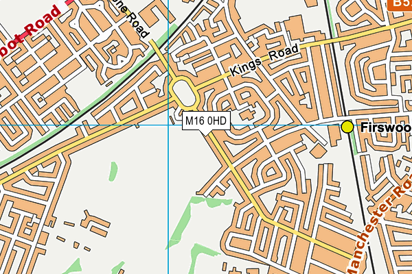 M16 0HD map - OS VectorMap District (Ordnance Survey)