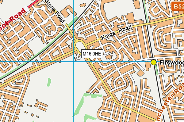M16 0HE map - OS VectorMap District (Ordnance Survey)