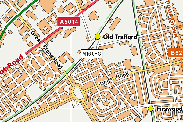 M16 0HG map - OS VectorMap District (Ordnance Survey)