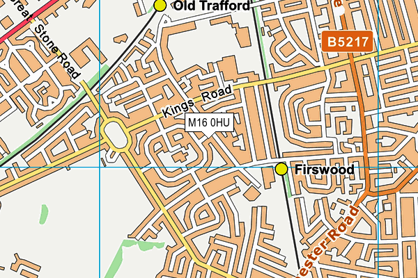 M16 0HU map - OS VectorMap District (Ordnance Survey)