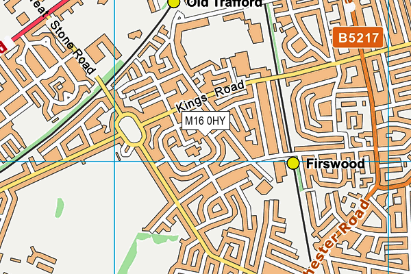 M16 0HY map - OS VectorMap District (Ordnance Survey)