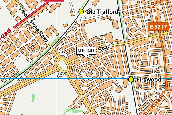 M16 0JD map - OS VectorMap District (Ordnance Survey)