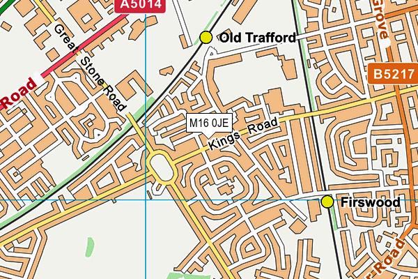 M16 0JE map - OS VectorMap District (Ordnance Survey)