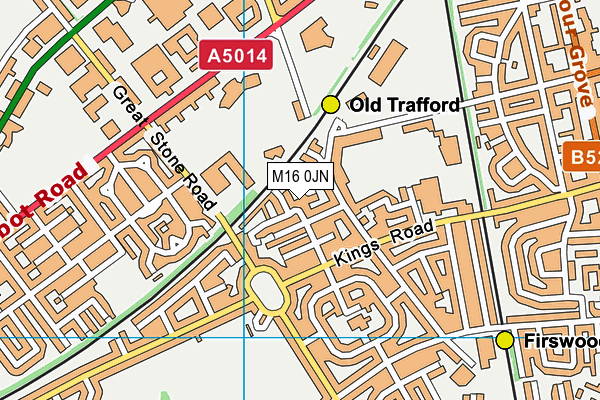 M16 0JN map - OS VectorMap District (Ordnance Survey)