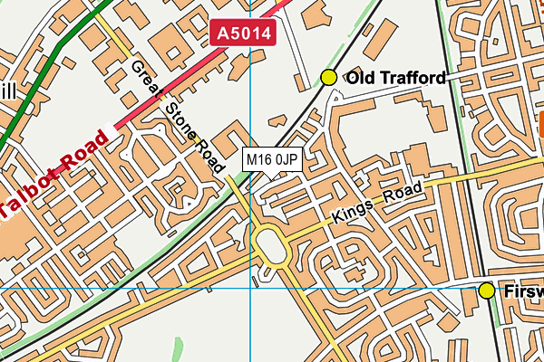 M16 0JP map - OS VectorMap District (Ordnance Survey)