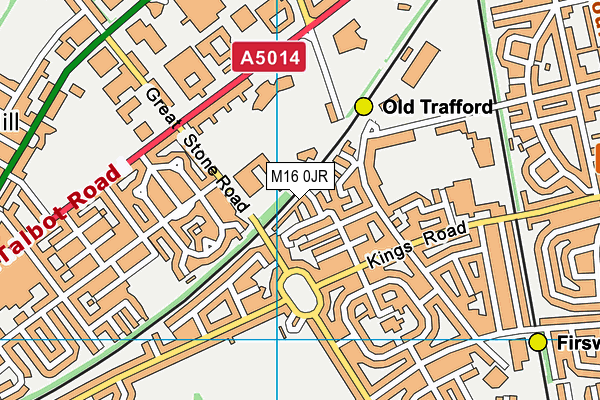 M16 0JR map - OS VectorMap District (Ordnance Survey)