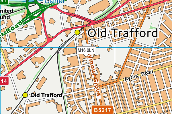 M16 0LN map - OS VectorMap District (Ordnance Survey)