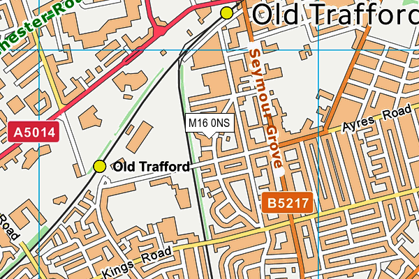 M16 0NS map - OS VectorMap District (Ordnance Survey)