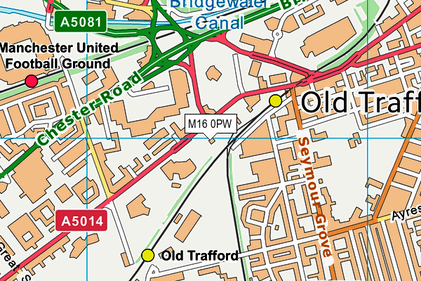 M16 0PW map - OS VectorMap District (Ordnance Survey)