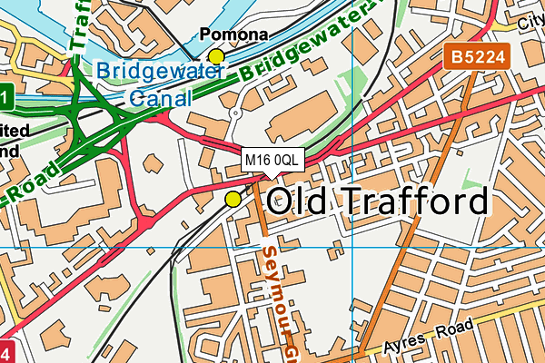 M16 0QL map - OS VectorMap District (Ordnance Survey)