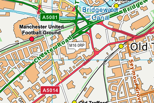 The Gym Group (Manchester Old Trafford) map (M16 0RP) - OS VectorMap District (Ordnance Survey)