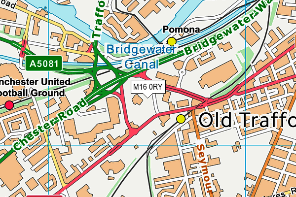 M16 0RY map - OS VectorMap District (Ordnance Survey)