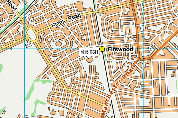 St Hilda's CofE Primary School map (M16 0SH) - OS VectorMap District (Ordnance Survey)